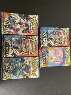 POKEMON COSMIC ECLIPSE- 5x Booster Packs - Art Set - Factory Sealed - TCG 820650805899 - Image 1