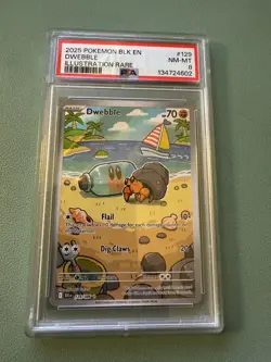 2025 POKEMON BLK EN-BLACK BOLT ILLUSTRATION RARE #129 DWEBBLE PSA 9 - Image 1