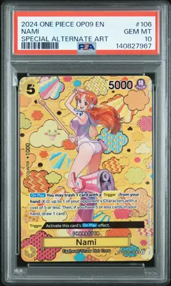 2024 ONE PIECE OP09-EMPERORS IN THE NEW WORLD SPECIAL ALTERNATE ART NAMI PSA 10 - Image 1