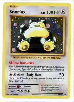 Snorlax Holo XY179 Black Star Promo Pokemon Card HD Swirl - Image 4