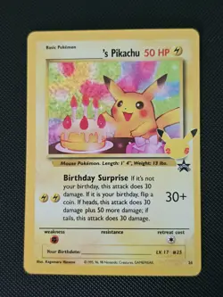Pokemon Pikachu TCG Holo Rare Birthday Celebrations Card #24 Classic Collection - Image 3