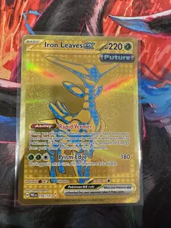 Iron Leaves ex 176/131 SV Prismatic Evolutions Hyper Rare Pokemon Card NM - Image 1