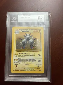 Beckett 8.5 Magneton 1999 Base Set 9/102 Holo Pokemon Card - Image 1