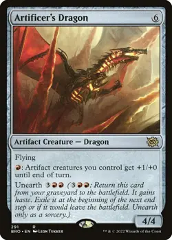 ARTIFICER'S DRAGON x1 mtg NM-M The Brothers War 1 Rare - Image 1