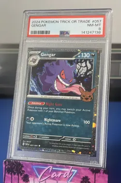 2024 POKEMON TCG TRICK OR TRADE #057 GENGAR PSA 8 NM-MT - Image 1