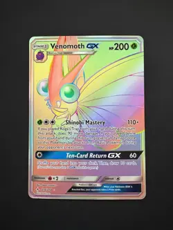 Venomoth GX 216/214 Pokemon Unbroken Bonds Rare Rainbow Near Mint (NM) 2019 - Image 1