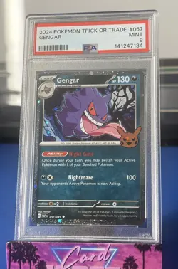 2024 POKEMON TCG TRICK OR TRADE #057 GENGAR PSA 9 Mint - Image 1