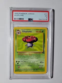 1999 Pokemon TCG Vileplume Jungle 15/64 PSA 5 Unlimited Rare - Image 1