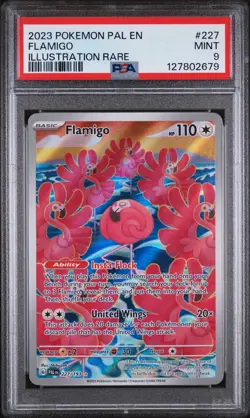 2023 POKEMON PAL EN-PALDEA EVOLVED ILLUSTRATION RARE #227 FLAMIGO PSA 9 - Image 1
