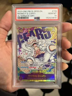 2023 One Piece Monkey D. Luffy Alt Art OP05-119 SEC PSA 10 Gem Mint English - Image 1