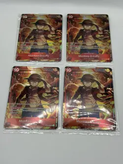 One Piece Card Game Monkey.D.Luffy Treasure Booster ST10-006 Promo 4x SEALED Lot - Image 1