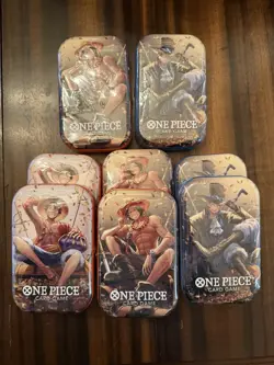 One Piece Tin Pack Set Vol 2 Set of 8 | TS-02 OP-13 | Sealed Bandai Ships Fast - Image 1