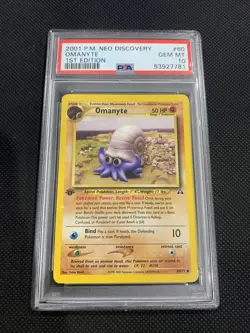 2001 Pokemon Neo Discovery 1st Edition Omanyte #60 PSA 10 Gem Mint - Image 1