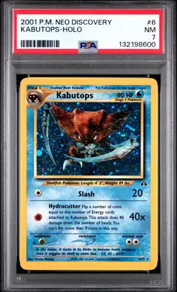 2001 POKEMON NEO DISCOVERY #6 KABUTOPS-HOLO PSA 7 - Image 1