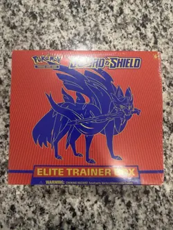 Pokemon TCG Sealed Sword and Shield Base Set ETB Elite Trainer Box Zacian New - Image 1