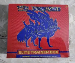 Pokemon TCG Sealed Sword and Shield Base Set ETB Elite Trainer Box Zacian, New - Image 1