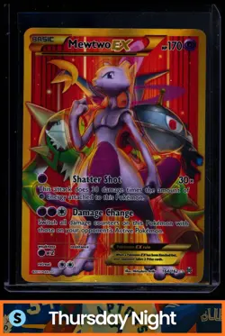 2015 POKEMON XY BREAKTHROUGH #164/162 MEWTWO EX FULL ART SECRET RARE - Image 1