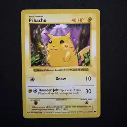 Pikachu (Red Cheeks) #058/102 Base Set (Shadowless) MP - Image 1