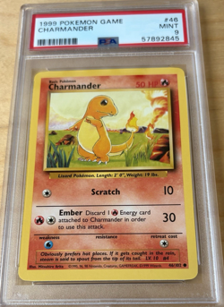 1999 Pokemon Base Set Charmander #46 PSA 9 MINT - Image 1
