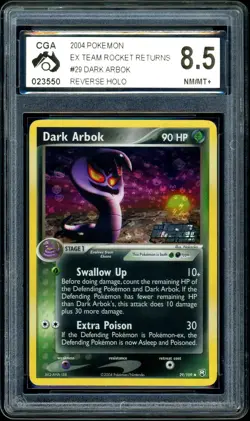 Pokemon CGA 8.5 Dark Arbok Reverse Holo 29/109 EX Team Rocket Returns - Image 3