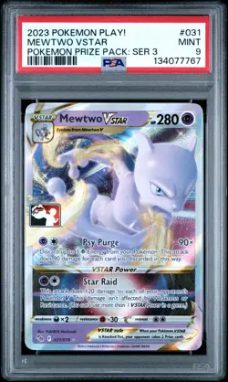 2023 POKEMON PLAY! POKEMON PRIZE PACK: SER 3 #031 MEWTWO VSTAR PSA 9 - Image 1