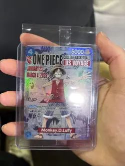 One Piece Monkey D. Luffy US Voyage College Basketball Card Rutgers 1/23 IN HAND - Image 1