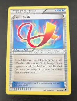 Pokemon Card Focus Sash Furious Fists Uncommon 91/111 Lightly Played - Image 1