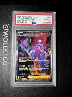 TEAM ROCKET'S MEWTWO EX PSA 10 SAR 125/098 SV10 Glory of Team Rocket Jap Pokemon - Image 1