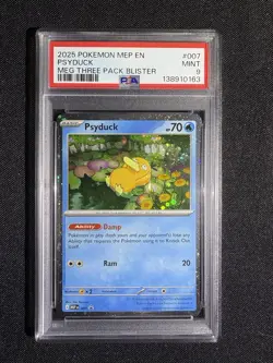 2025 POKEMON MEP EN-ME BLACK STAR PROMO #007 PSYDUCK PSA 9 - Image 1
