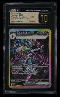 Pokemon Ceruledge ex Prismatic Evolutions SIR #147 CGC PRISTINE 10 - Image 1