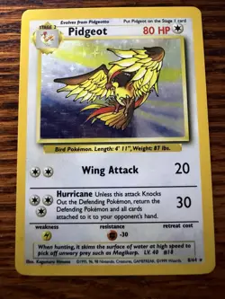 Pidgeot 8/64 LP Holo Rare Jungle Set Unlimited Edition Pokemon Card 1999 WOTC - Image 1