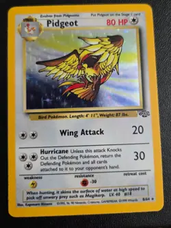 Pidgeot 8/64 LP Holo Rare Jungle Set Unlimited Edition Pokemon Card 1999 WOTC - Image 2