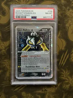 Rocket's Raikou Ex 108/107 Secret Rare Ultra Rare Pokemon Ex Deoxys PSA 8 - Image 1