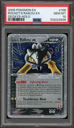 Pokemon Rocket's Raikou ex EX Deoxys Holo Ultra Rare #108 PSA 10 Gem Mint - Image 1