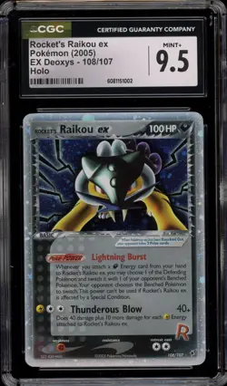 Pokemon Rocket's Raikou ex EX Deoxys Holo Ultra Rare #108 CGC 9.5 - Image 1
