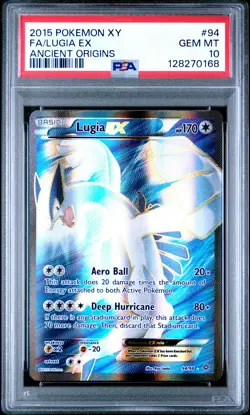 2015 POKEMON XY ANCIENT ORIGINS #94 FULL ART/LUGIA EX PSA 10 - Image 1