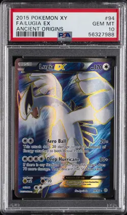 2015 POKEMON XY ANCIENT ORIGINS #94 FULL ART/LUGIA EX PSA 10 - Image 1