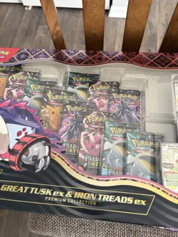 4x Pokemon TCG Paldean Fates Great Tusk ex and Iron Treads ex Premium Collection - Image 5