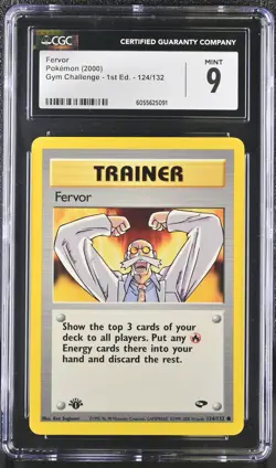 CGC 9 MINT Fervor Gym Challenge 1st Edition 124/132 Pokemon Card - Image 1