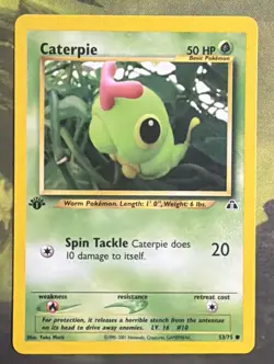 1st Edition Caterpie 53/75 - Neo Discovery - Light Play - Image 1