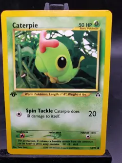 Caterpie 53/75 Pokemon Neo Discovery Common 1st Edition LP 2001 TCG - Image 1