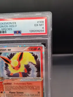2005 Pokemon EX Flareon EX-Holo Delta Species #108 PSA 6 - Image 3