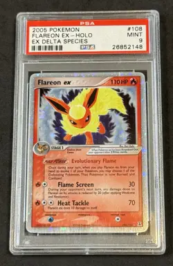 2005 Pokemon Flareon Ex Holo Delta Species Foil 108/113 PSA 9 Mint - Image 1
