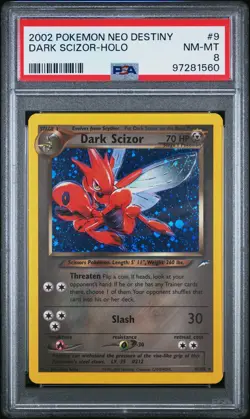 2002 POKEMON NEO DESTINY #9 DARK SCIZOR-HOLO PSA 8 - Image 1