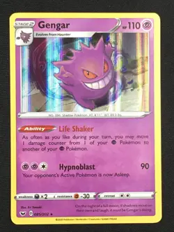 Pokemon TCG Gengar 085/202 Swsh01: Sword & Shield Base Set Holo Rare NM - Image 1