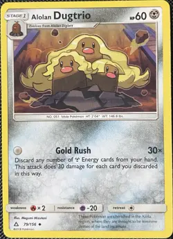 Alolan Dugtrio 79/156 Sm-Ultra Prism Regular (See Photos) Pokemon Card - Image 1