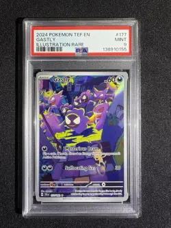 Pokemon TCG Gastly #177 SV05 Temporal Forces Illustration Rare PSA 9 - Image 1