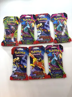 Pokemon TCG Destined Rivals (3) Phantasmal Flames (4) Pack Lot New - Sealed - Image 1