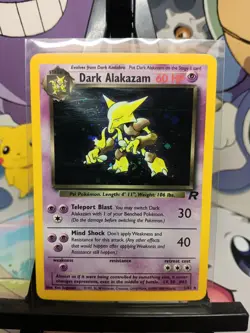 Pokemon TCG Dark Alakazam Team Rocket 1/82 Holo Unlimited Holo Swirl NM - Image 1