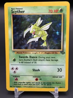 Pokemon TCG Scyther Jungle 10/64 Holo Unlimited Holo Rare - Image 1